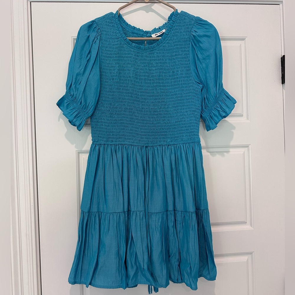 day + moon blue dress